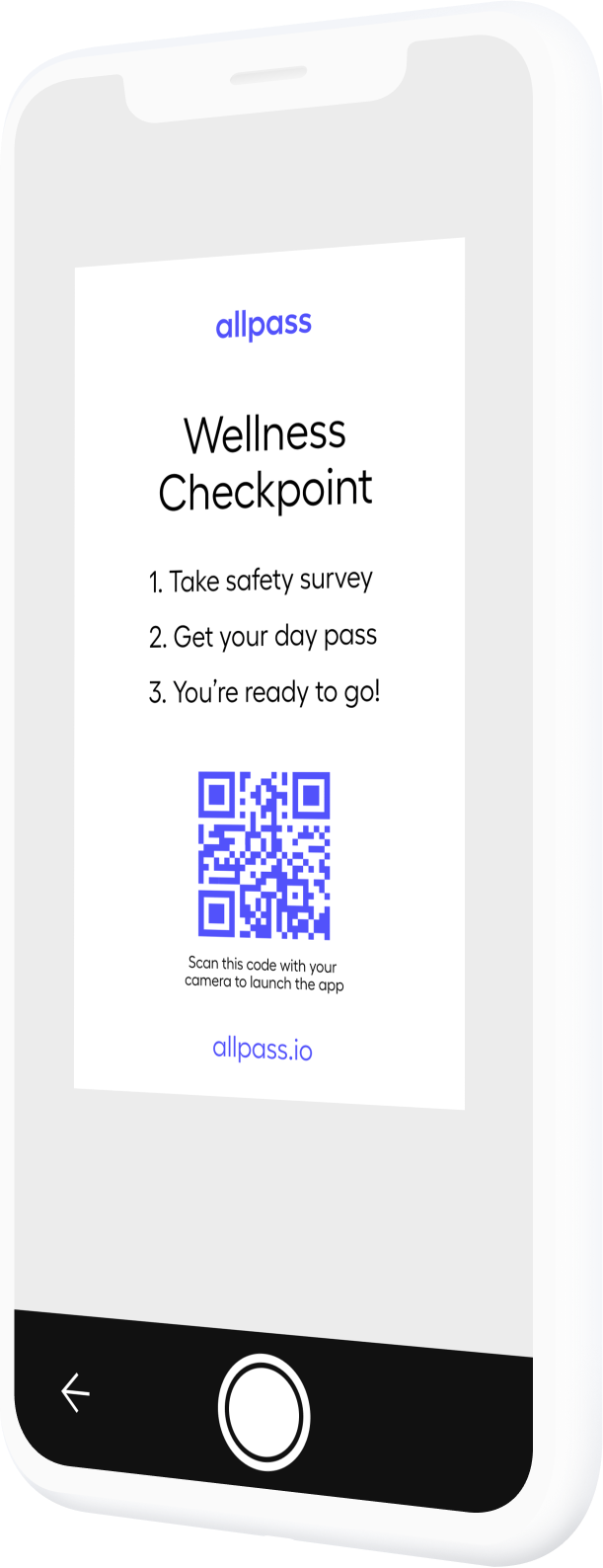 Allpass scan to enter screen on iPhone